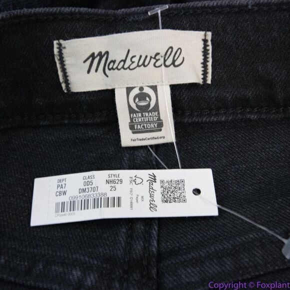 NEW Madewell The Mid-Rise Perfect Vintage Jeans Clean Black Wash, 25 - Picture 12 of 16